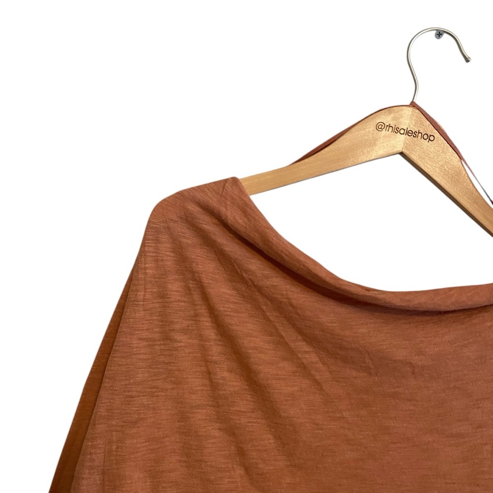 We The Free Elevated Basic Kimmi Long Sleeve Boat Neck Tee in Burnt Sienna - Picture 5 of 8